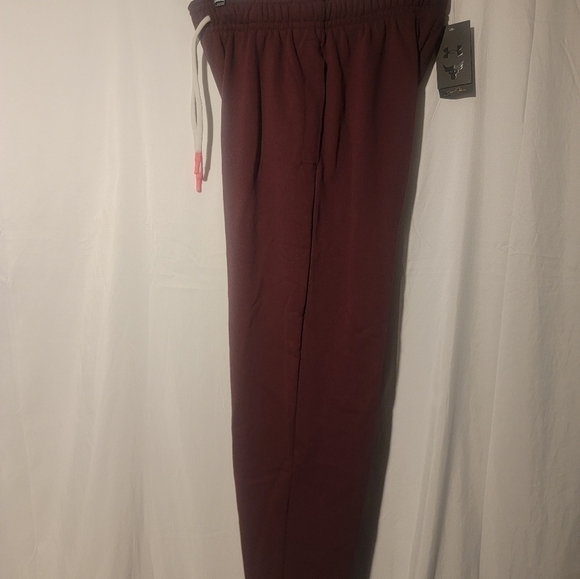 Under Armour Project Rock Jogger Pants Medium Mens Maroon Heavyweight Terry - Picture 5 of 7